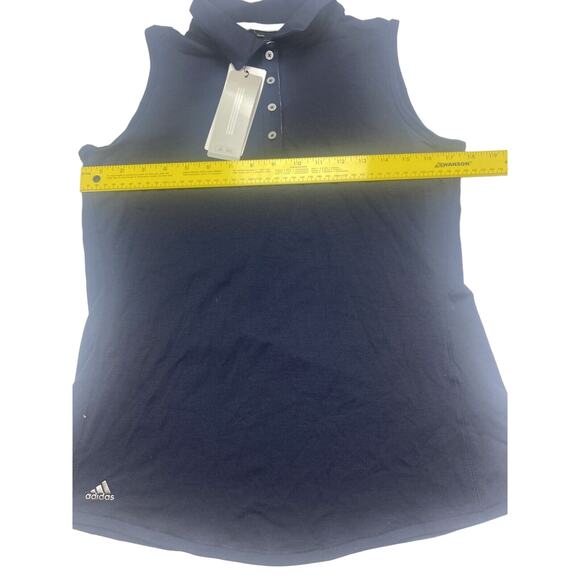 Women's Adidas Golf Climate Essential Sleeveless Polo Tank Navy Size Medium - Picture 8 of 9